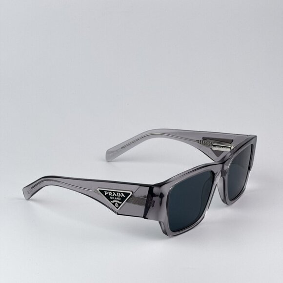 Prada PR10ZSF 16Z70B BRAND NEW Sunglasses Transparent Asphalt Grey Square Unisex - Picture 6 of 10